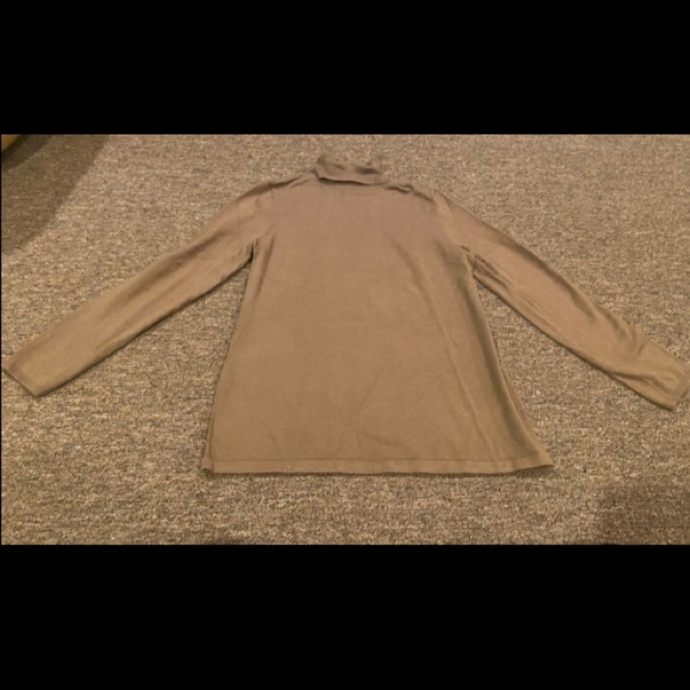 EUC Dress Barn Chocolate Brown L Long Sleeve Turtle neck sweater Blouse top